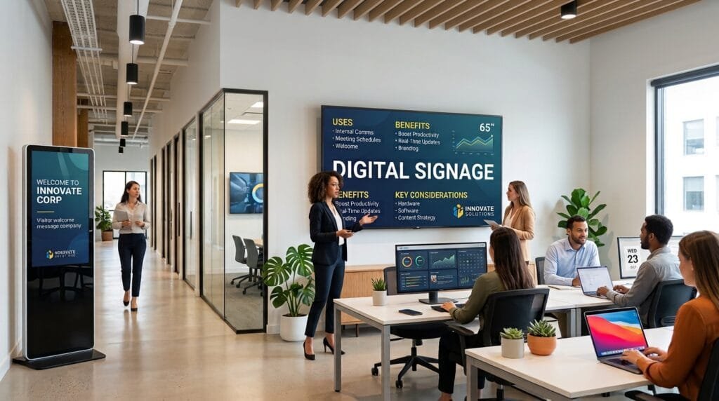 Cartelería digital para oficinas y empresas: usos, ventajas y claves para implantarla