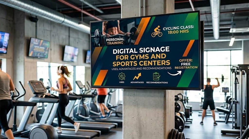 Cartelería digital para gimnasios y centros deportivos: usos, ventajas y recomendaciones